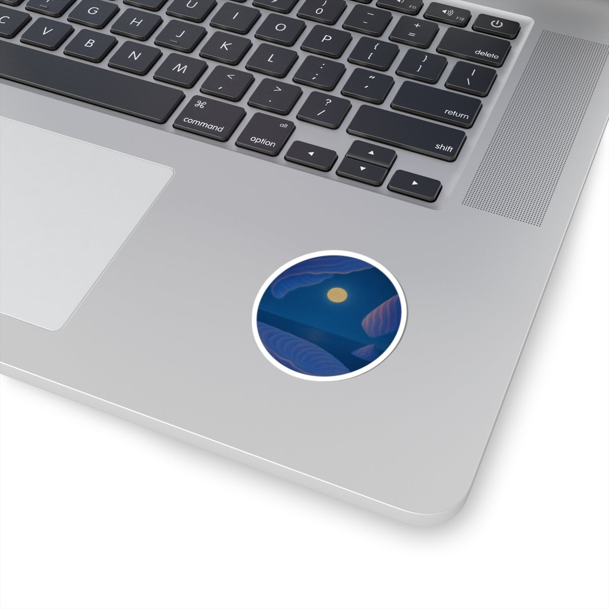 Moonlit Landscape Kiss - Cut Stickers | Serene Night Sky Decor - MoonShadow Creations