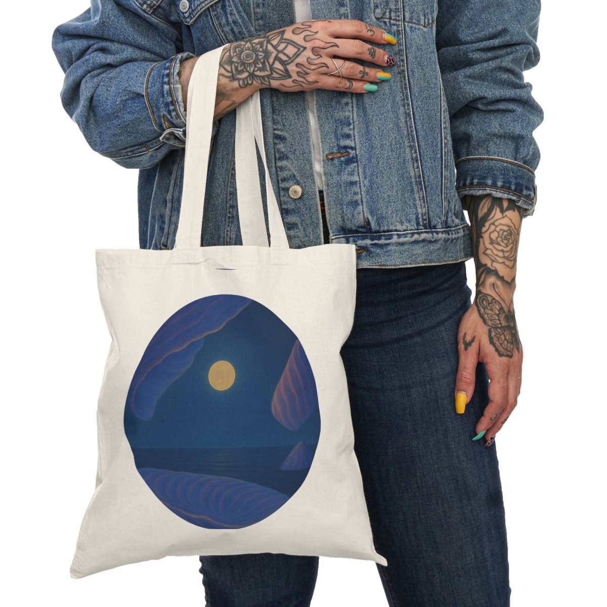 Moonlit Nature Tote Bag - Eco - Friendly Canvas Tote for Eco - Conscious Individuals - MoonShadow Creations