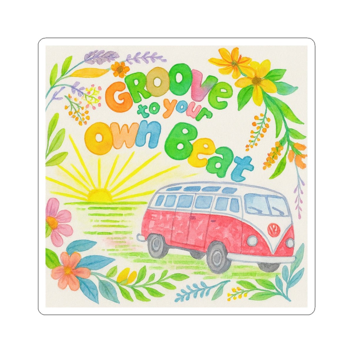 Groove to Your Own Beat Stickers Hippie Vibes - MoonShadow Creations