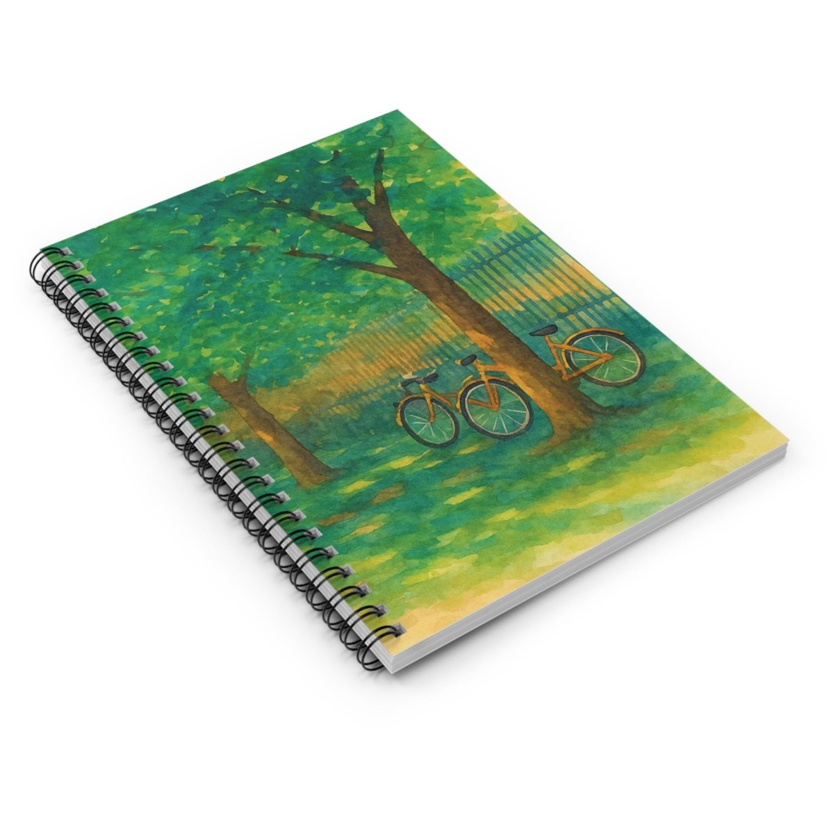 Scenic Bicycle Spiral Notebook - Ruled Line for Nature Lovers - MoonShadow Creations