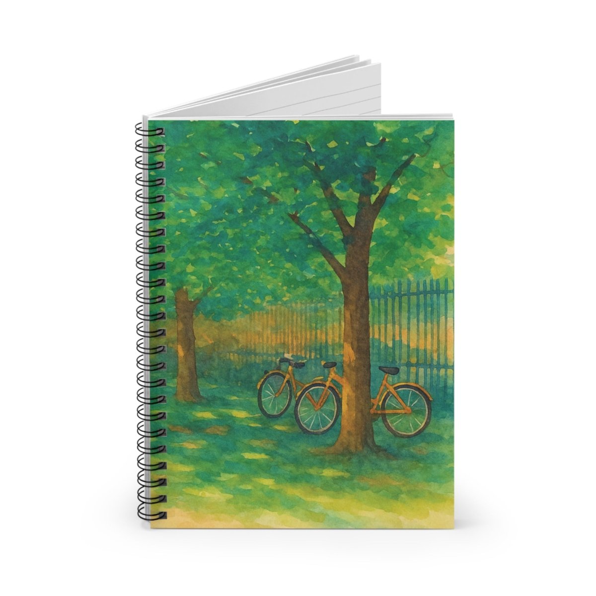 Scenic Bicycle Spiral Notebook - Ruled Line for Nature Lovers - MoonShadow Creations