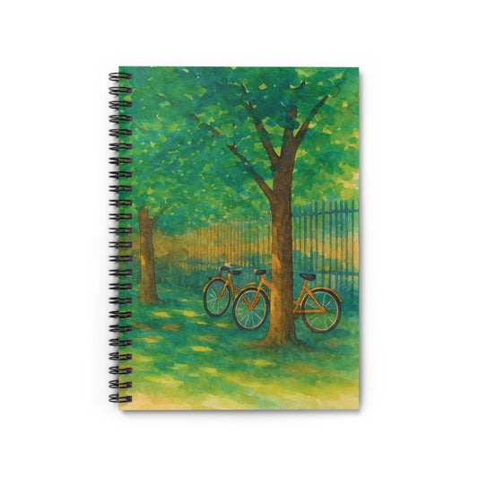 Scenic Bicycle Spiral Notebook - Ruled Line for Nature Lovers - MoonShadow Creations