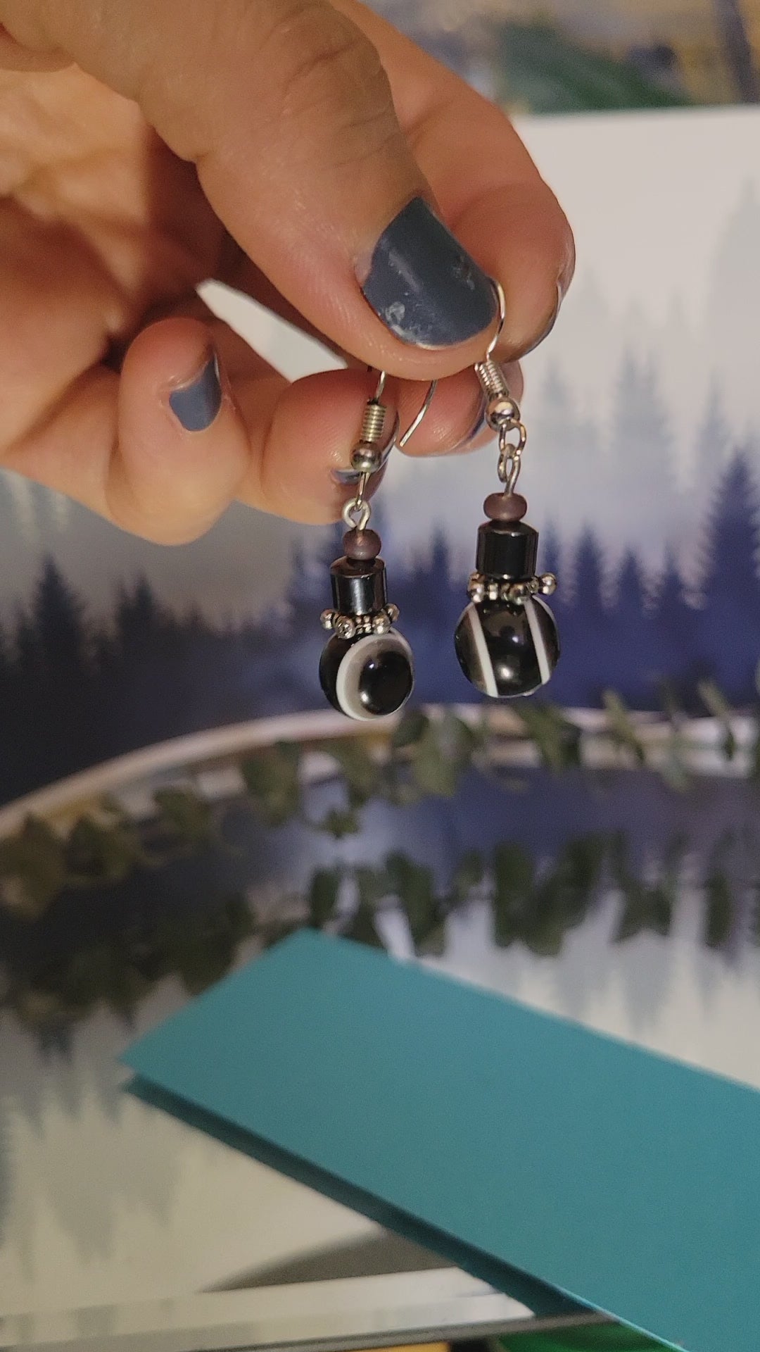 Evil Eye Black And Magnetic Earrings To Center The Mind