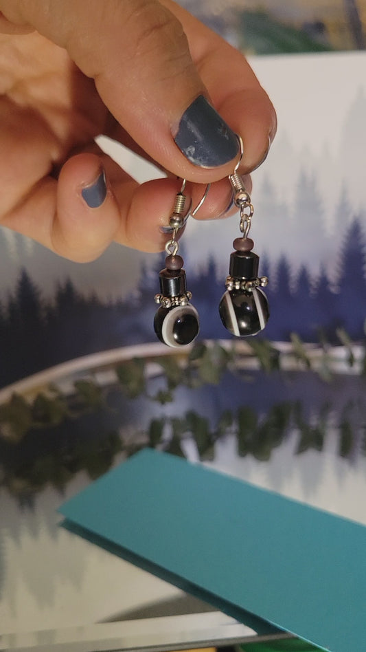 Evil Eye Black And Magnetic Earrings To Center The Mind